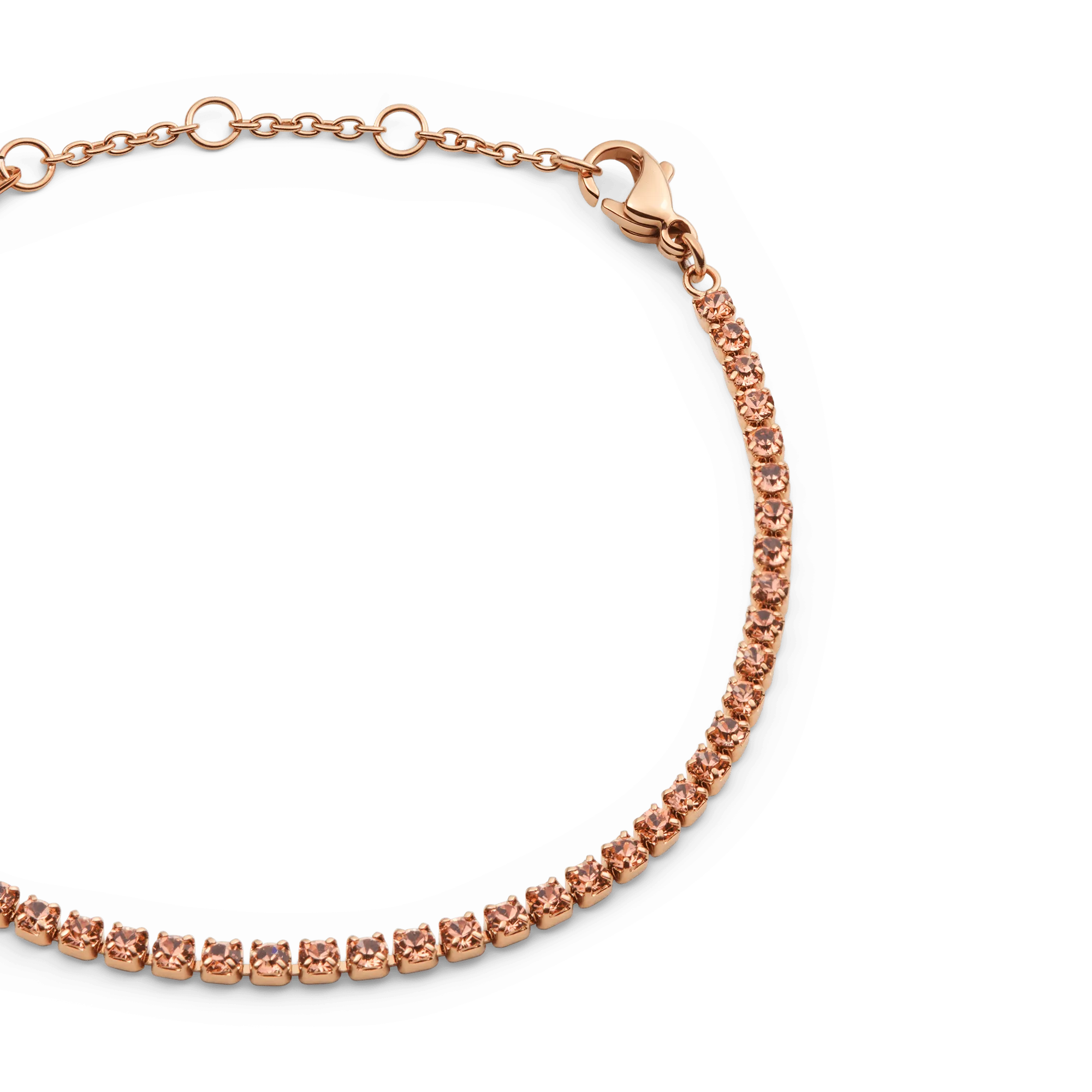 Classic Tennis Bracelet Apricot Rose Gold