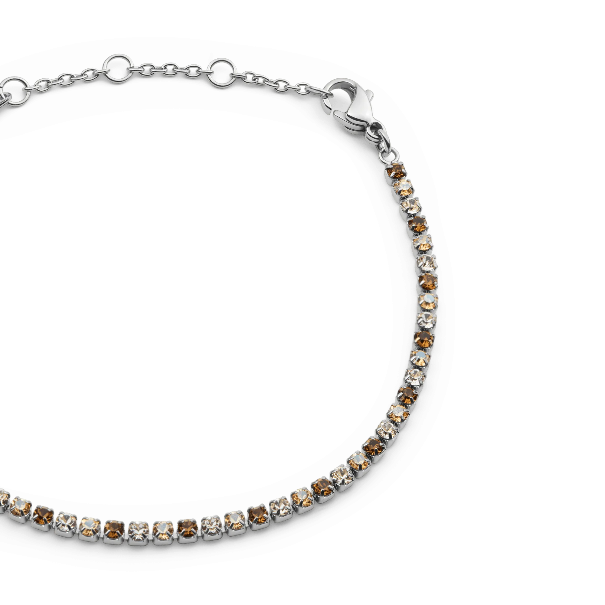 Classic Tennis Bracelet Honey Combo Silver