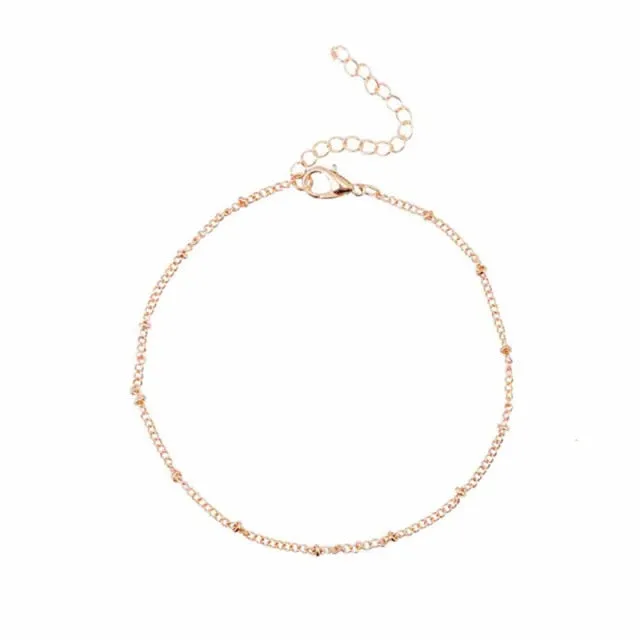 Classic White Dripping Oil Metal Shell Anklets Small Tassel Chain Sandals Ankle Bracelet For Women Beach Foot Jewelry AN025