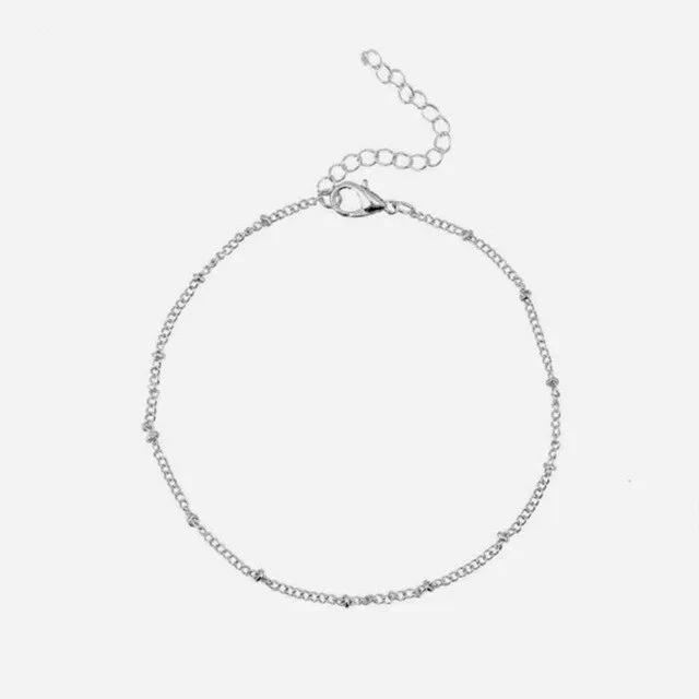 Classic White Dripping Oil Metal Shell Anklets Small Tassel Chain Sandals Ankle Bracelet For Women Beach Foot Jewelry AN025