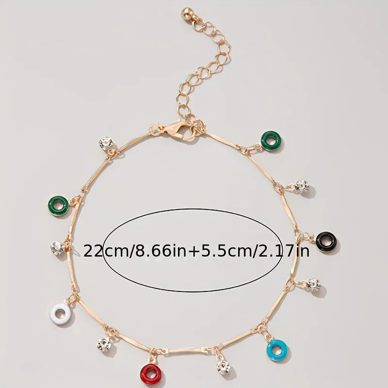 Colorful Beads Tassel Anklet
