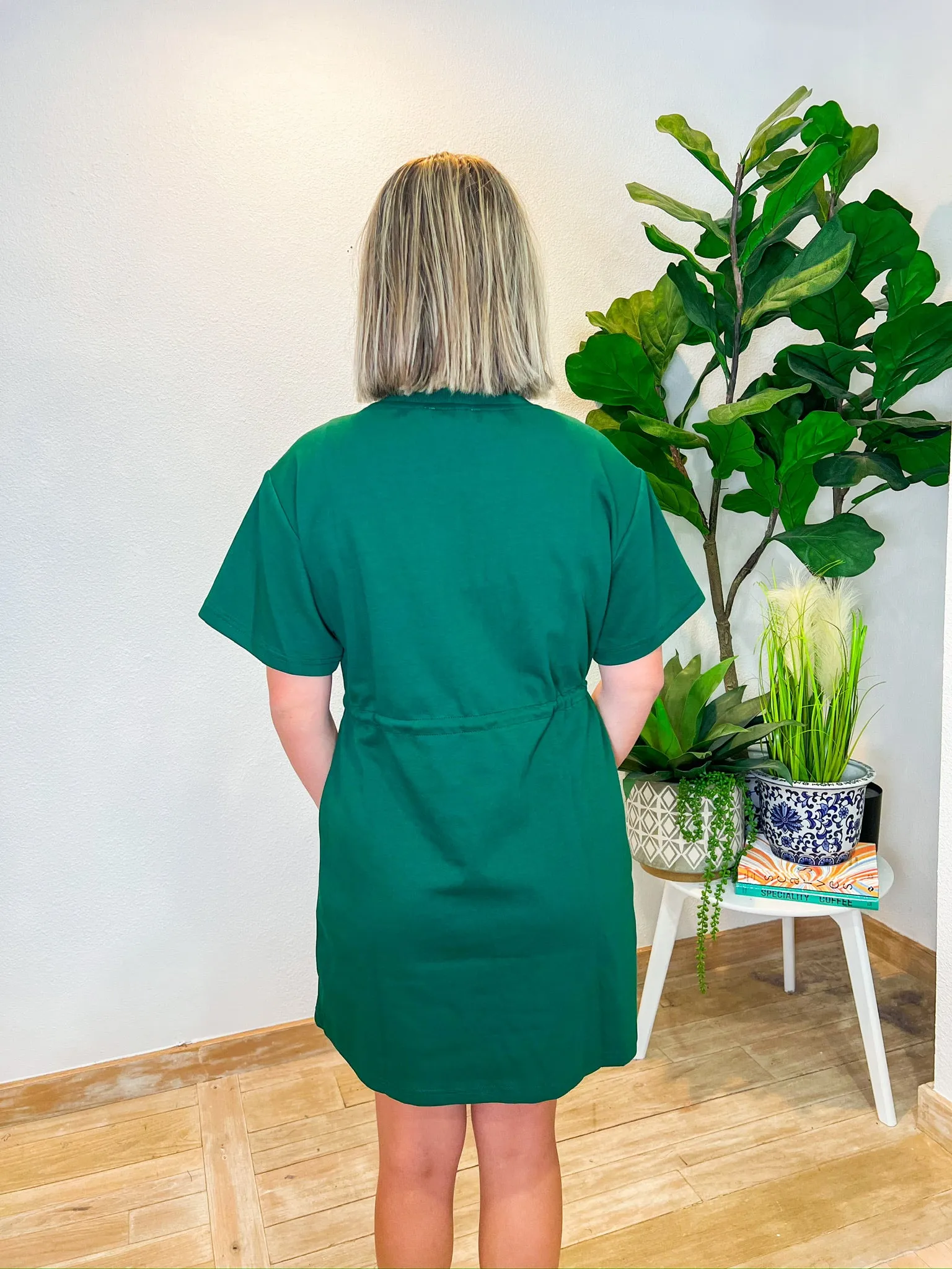 Cool Evenings Mini Dress - Hunter Green