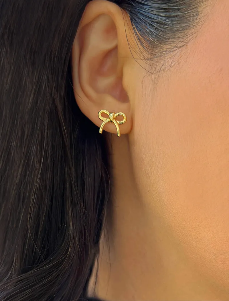 COQUETTE BOW Stud Earrings | 18K Gold Over Sterling Silver