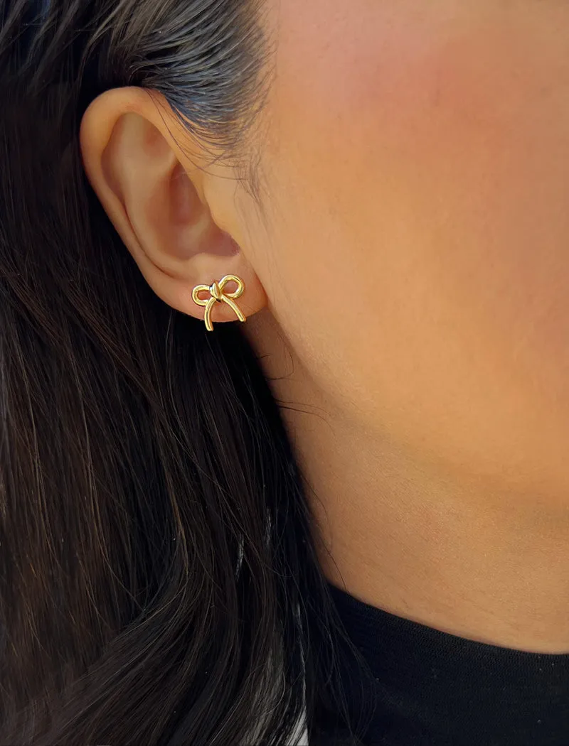 COQUETTE BOW Stud Earrings | 18K Gold Over Sterling Silver