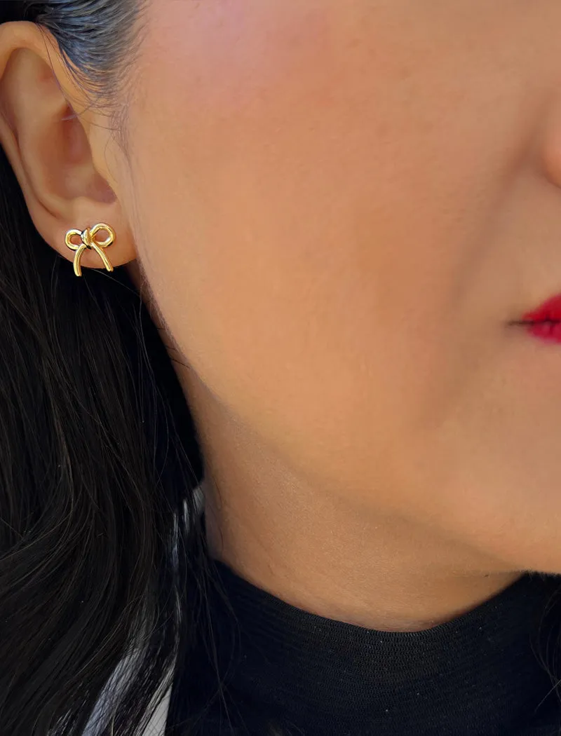 COQUETTE BOW Stud Earrings | 18K Gold Over Sterling Silver