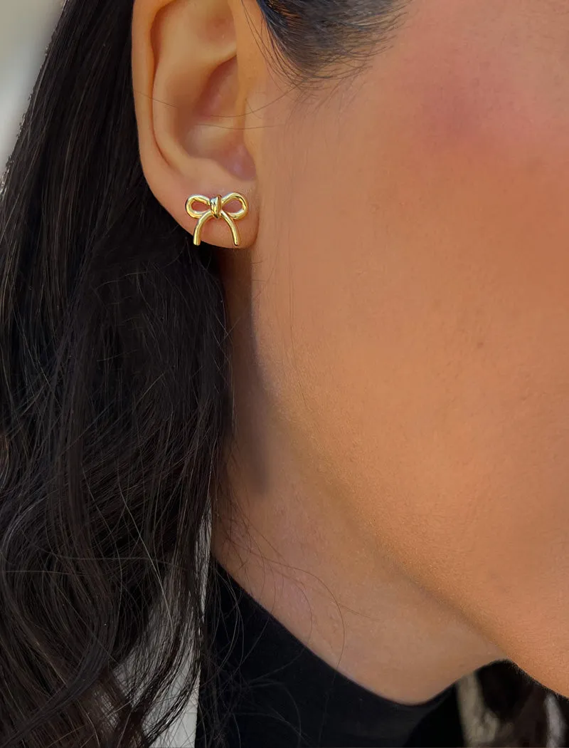 COQUETTE BOW Stud Earrings | 18K Gold Over Sterling Silver
