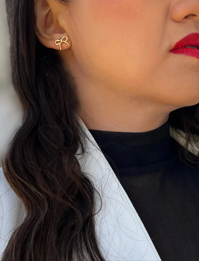 COQUETTE BOW Stud Earrings | 18K Gold Over Sterling Silver