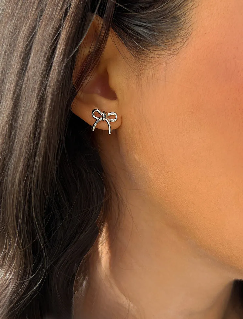 COQUETTE BOW Stud Earrings | 18K Gold Over Sterling Silver