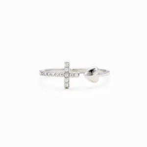 Cross & Heart Ring