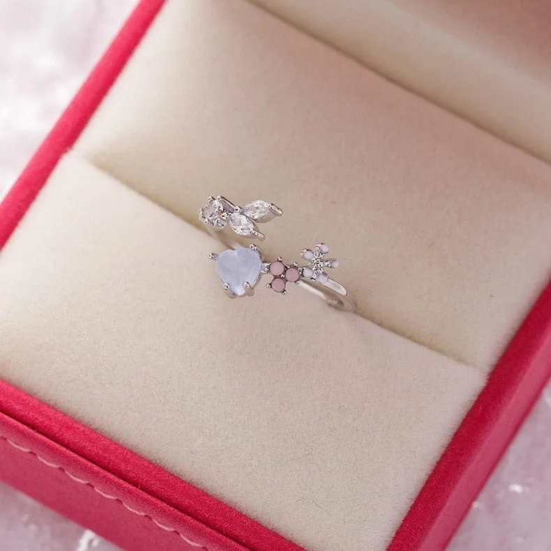 Crystal Flower Ring For Ladies