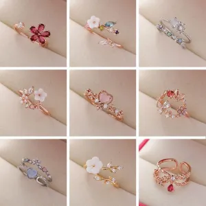 Crystal Flower Ring For Ladies