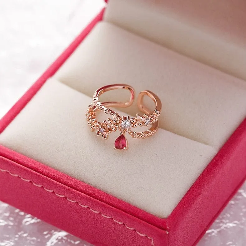 Crystal Flower Ring For Ladies
