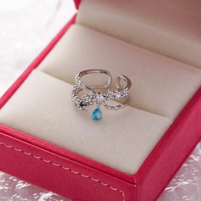 Crystal Flower Ring For Ladies
