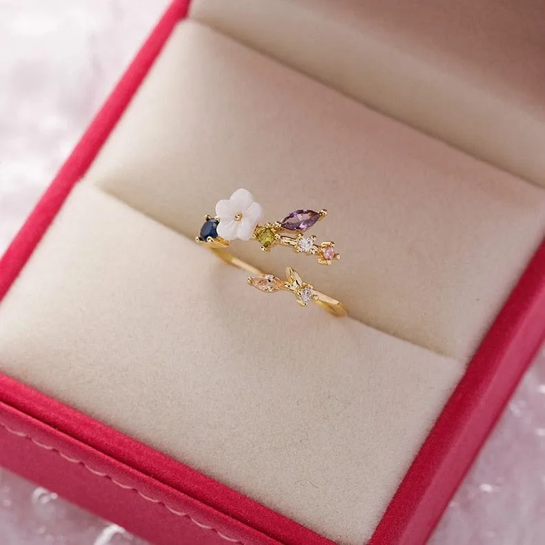 Crystal Flower Ring For Ladies