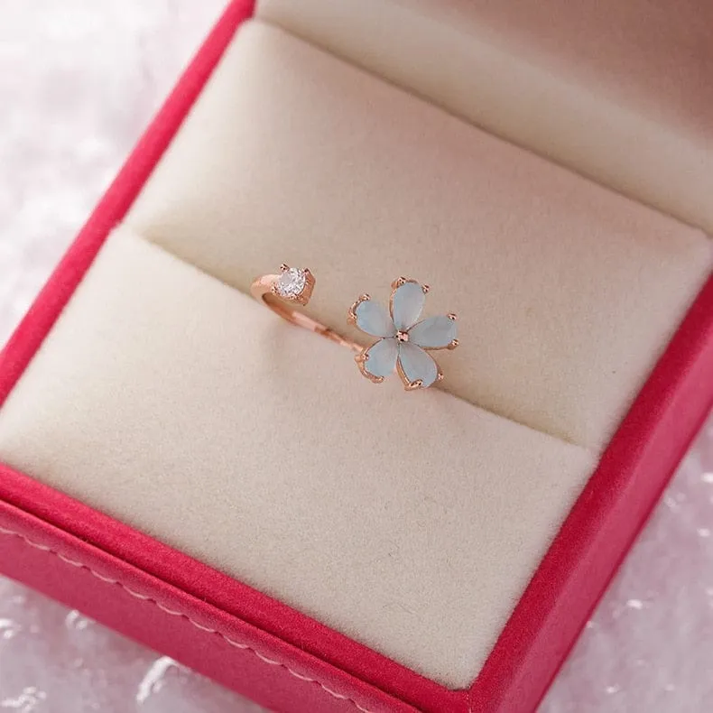 Crystal Flower Ring For Ladies