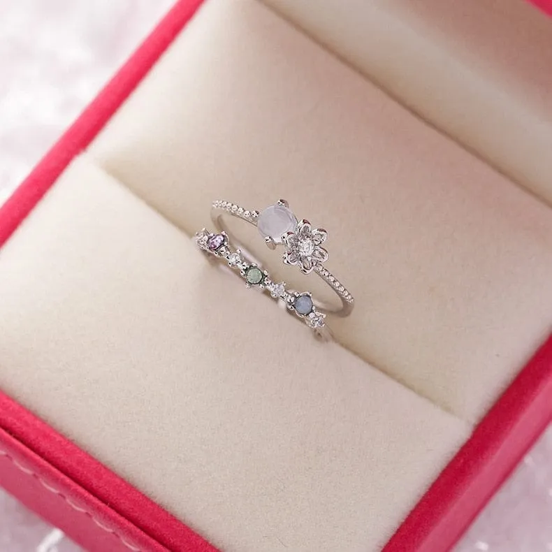 Crystal Flower Ring For Ladies