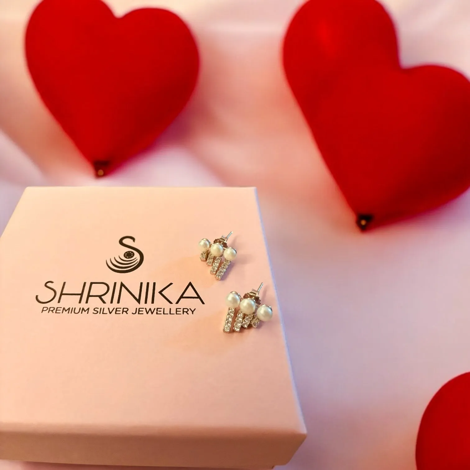 Cute pearl dangling 925 silver earring