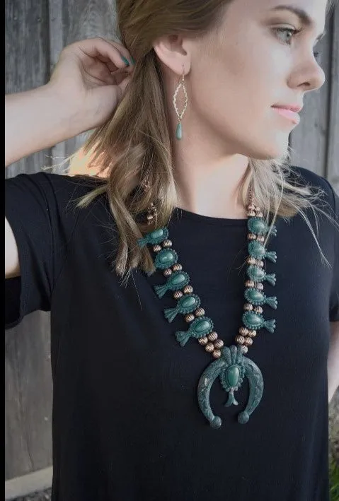 Dangle Earring with turquoise drop