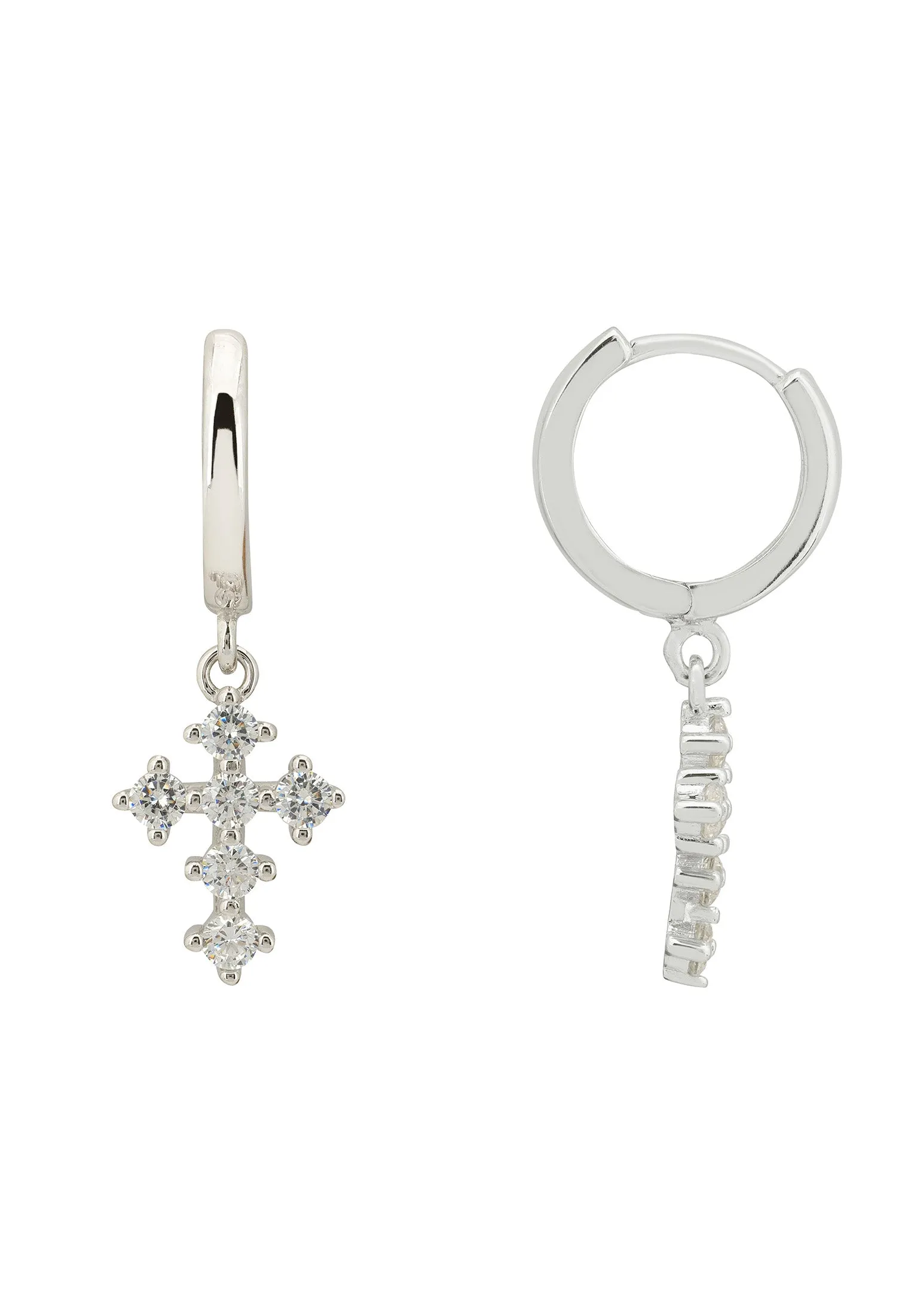 Divinity Fashion Huggie Hoop Earrings in Silver