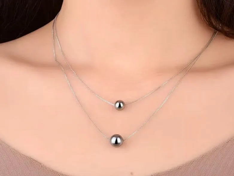 Double Black Pearl Necklace