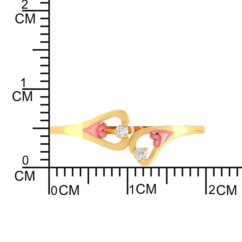 Double Mini Hearts 22k Gold Ring
