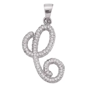 Elegant Diamond Initial Pendant in 10kt White Gold