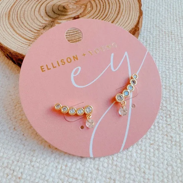 Ellison & Young Crystal Drop Climber Earrings