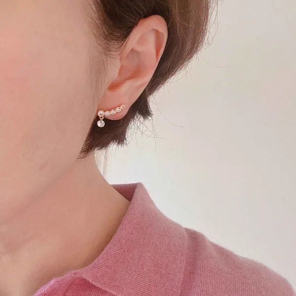 Ellison & Young Crystal Drop Climber Earrings