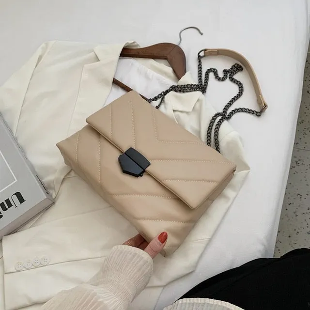 Embroidery Thread Small PU Leather Crossbody Bags for Women 2021 Trend Hand Bag Women's Branded Trending Shoulder Handbags