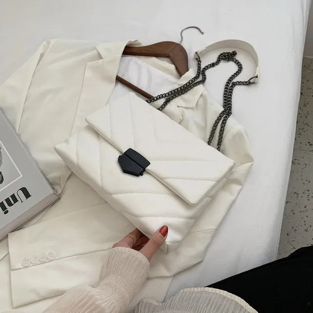Embroidery Thread Small PU Leather Crossbody Bags for Women 2021 Trend Hand Bag Women's Branded Trending Shoulder Handbags