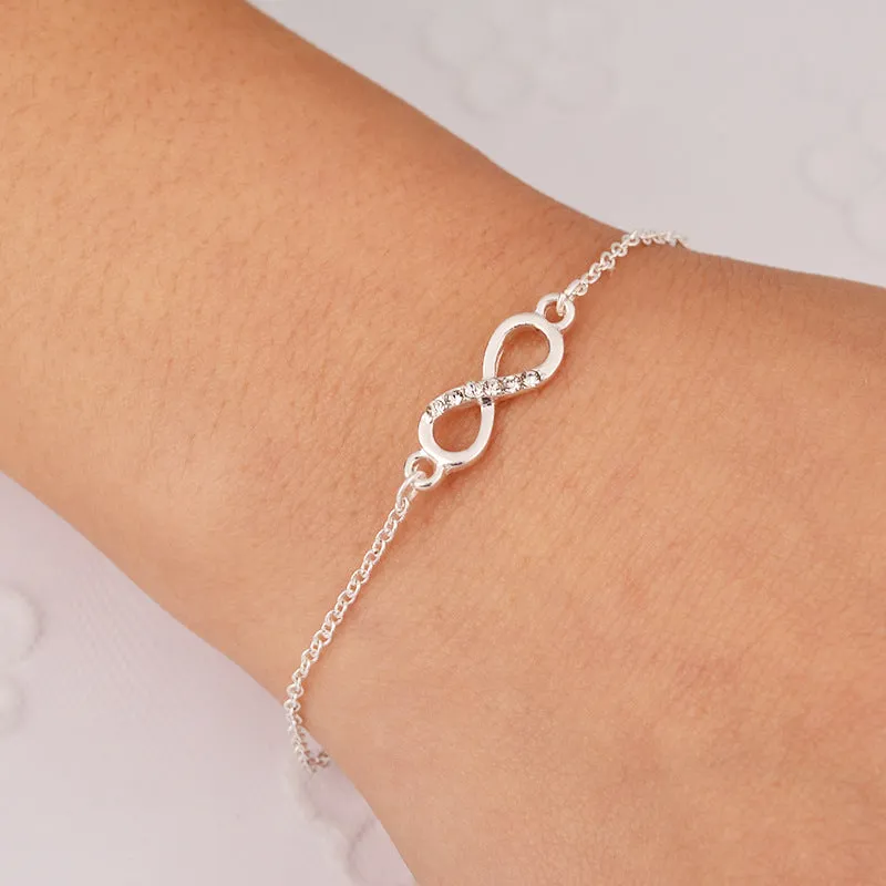 European And American Infinite Fgure 8 Rhinestone Bracelet