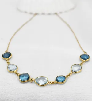 Exquisite London Sky Blue topaz Multi-stone necklace