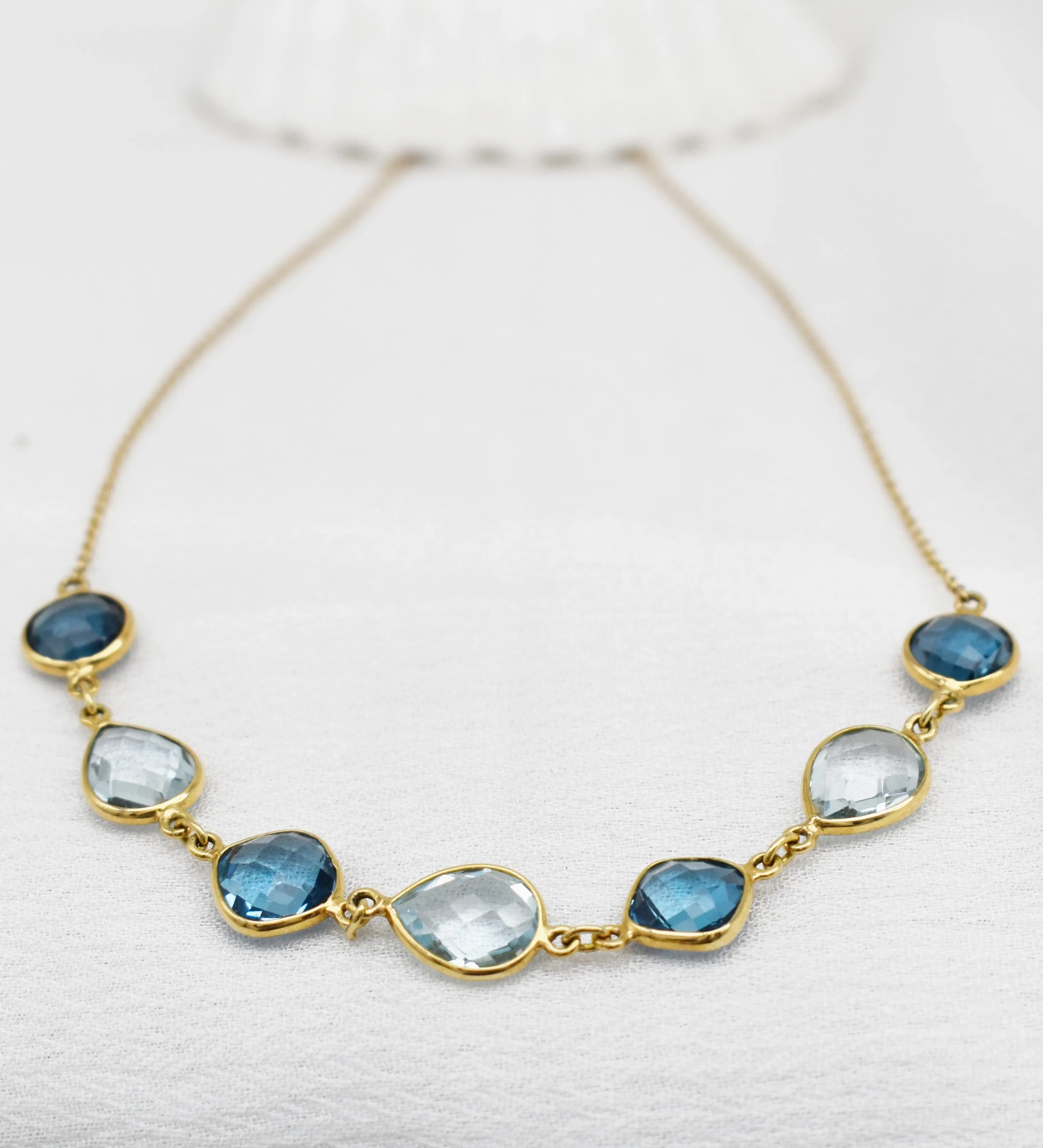 Exquisite London Sky Blue topaz Multi-stone necklace