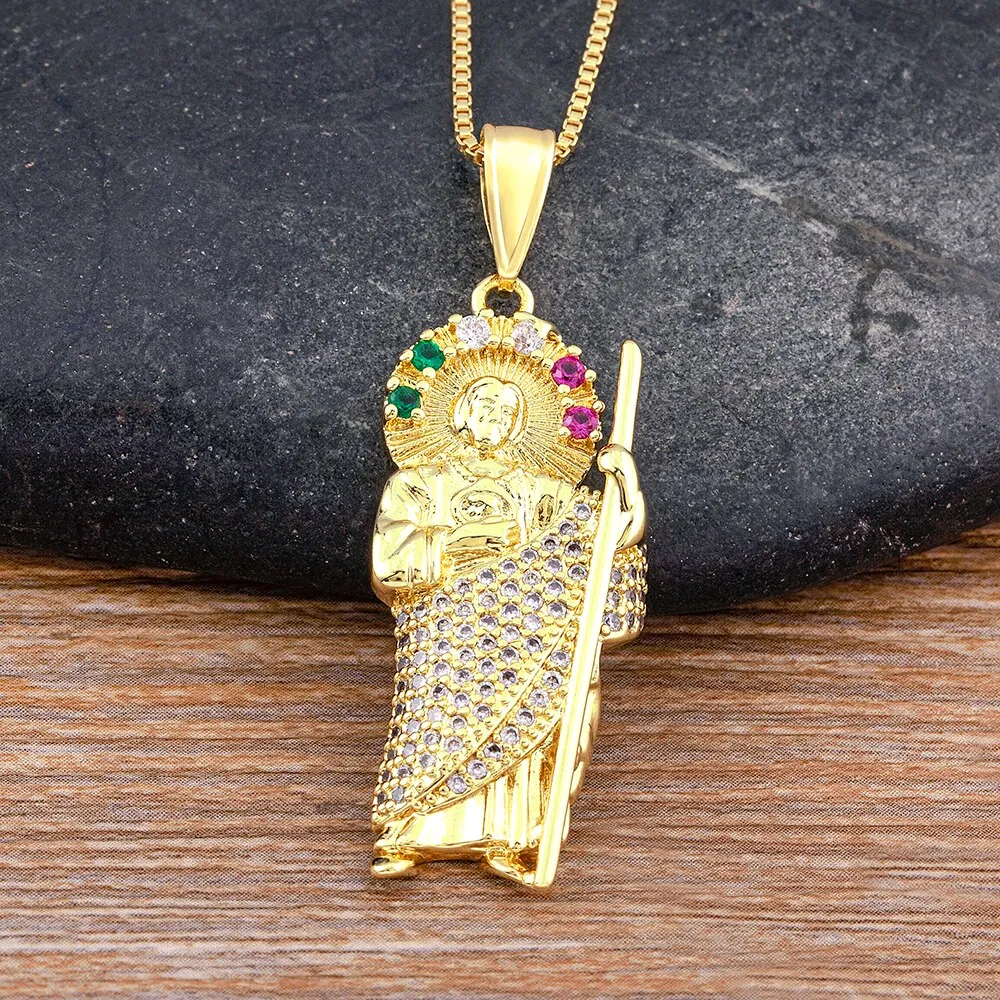 Exquisite Zircon Jude Thaddeus Rainbow Crystal Pendant
