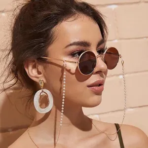 Fashion Reading Glasses Chain for Women Metal Sunglasses Cords Pearl Beaded