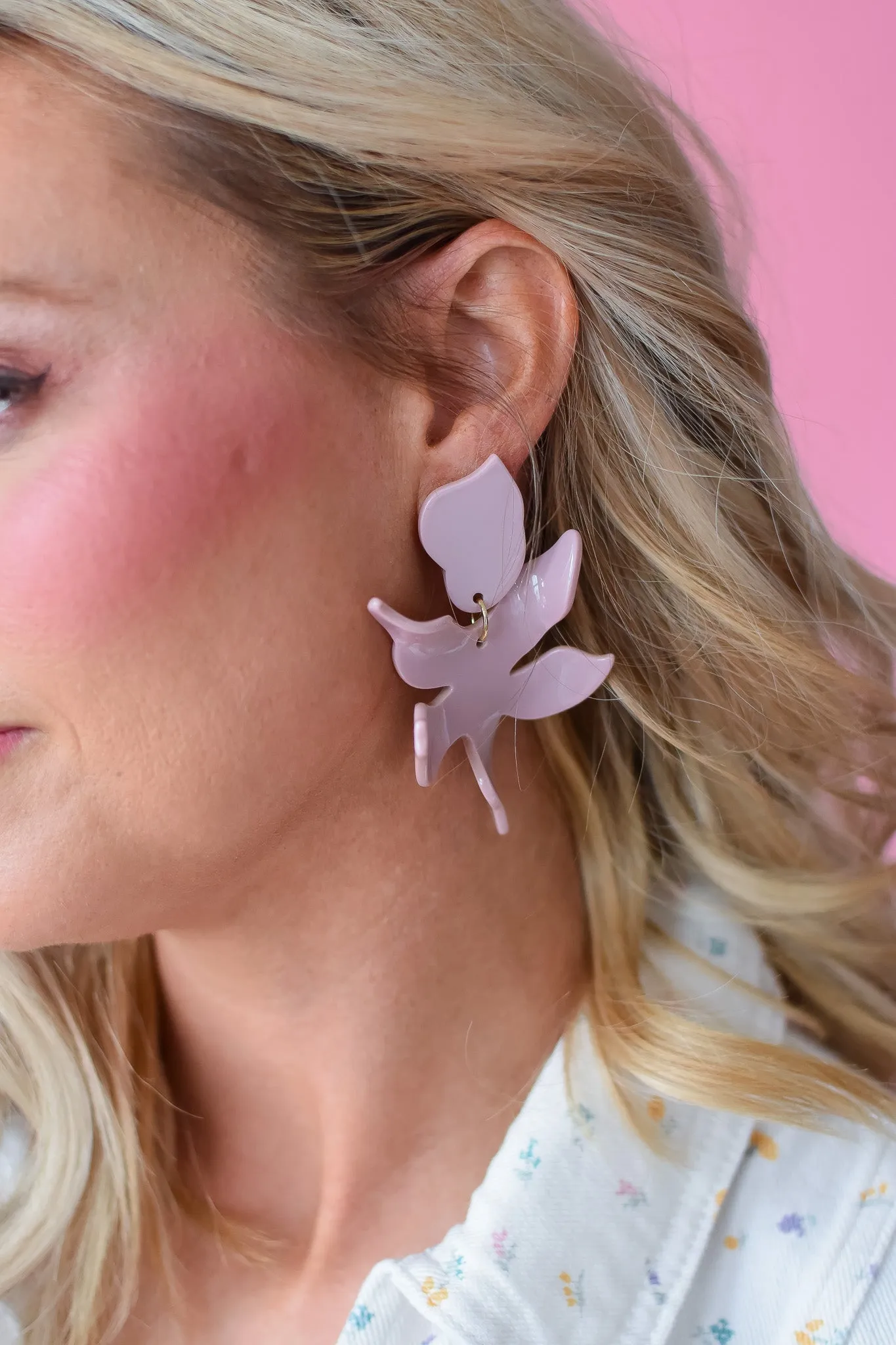 Flora Earrings - Dusty Mauve