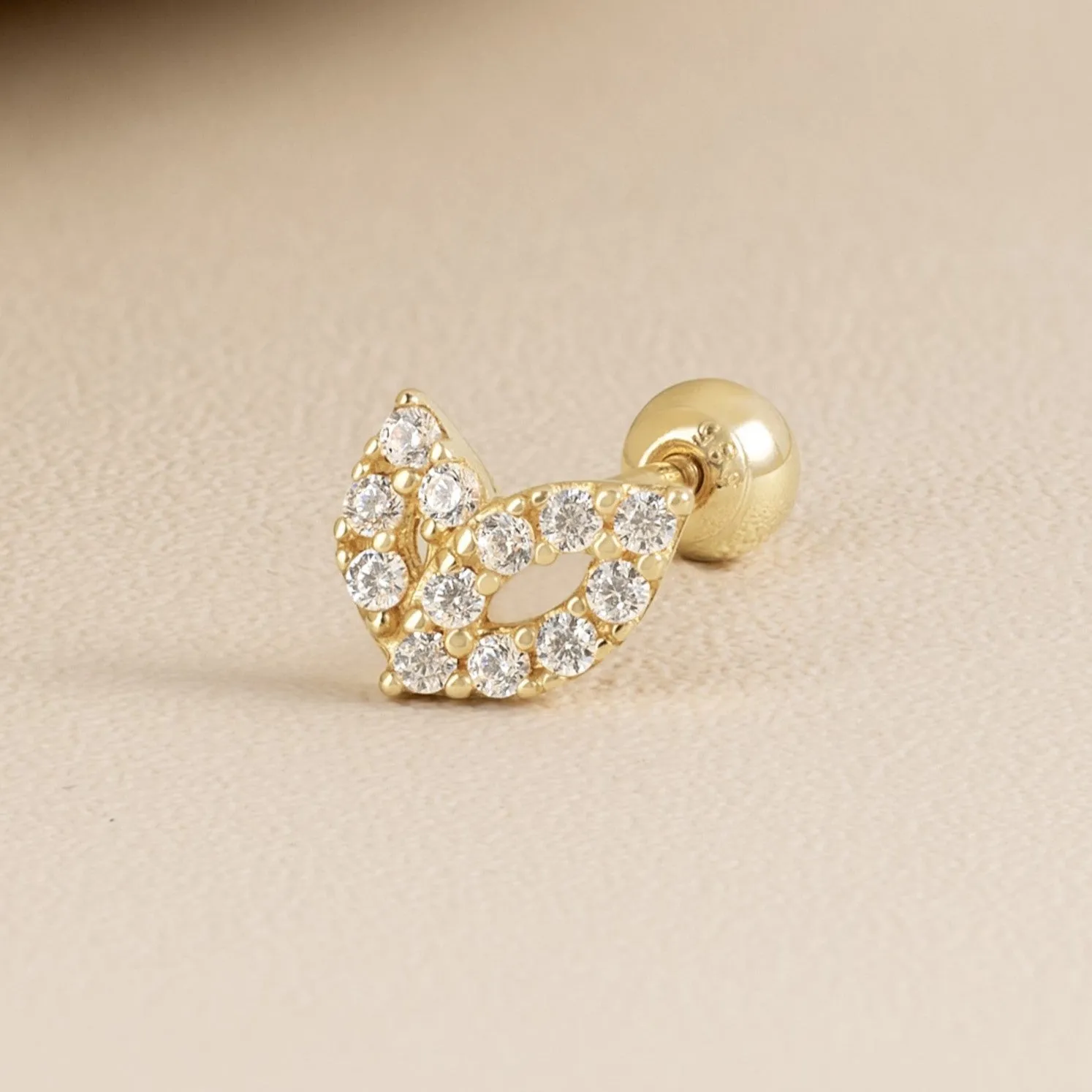 Flora Piercing in Yellow Gold with Cubic Zirconia