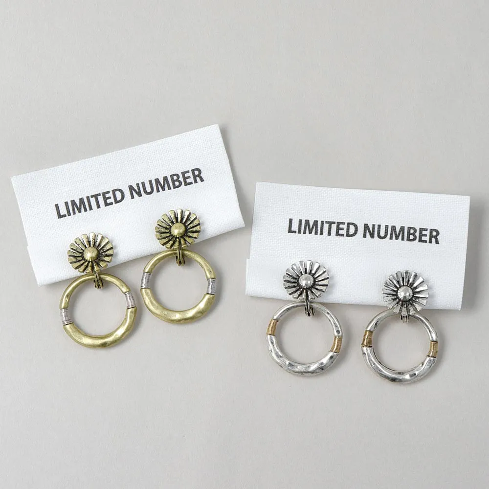 Flower Hoop Multiway Padded Clip On Earrings