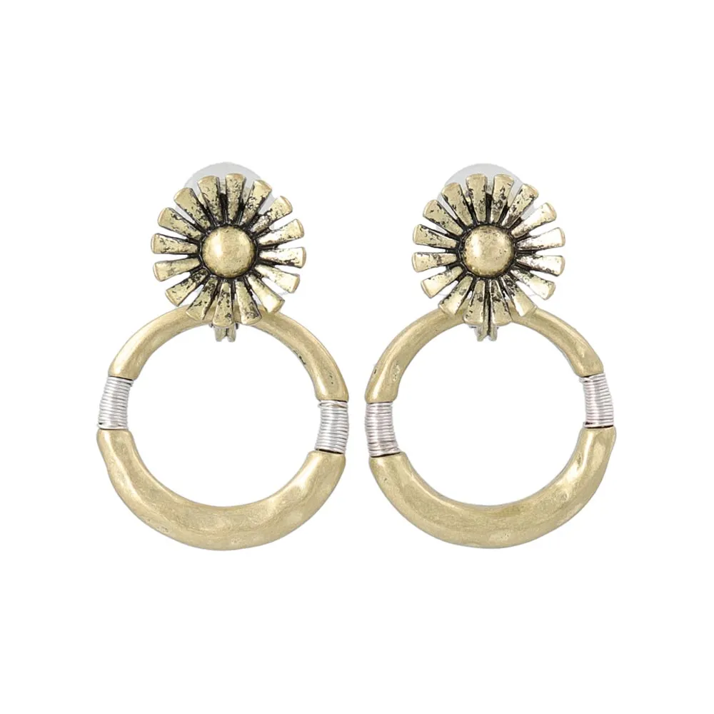 Flower Hoop Multiway Padded Clip On Earrings