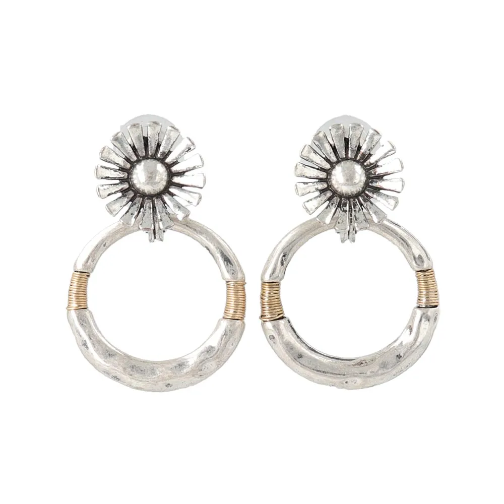Flower Hoop Multiway Padded Clip On Earrings