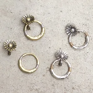 Flower Hoop Multiway Padded Clip On Earrings