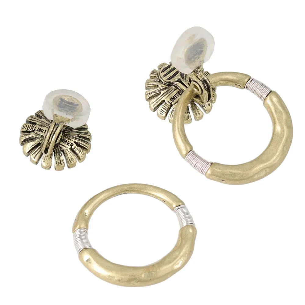 Flower Hoop Multiway Padded Clip On Earrings