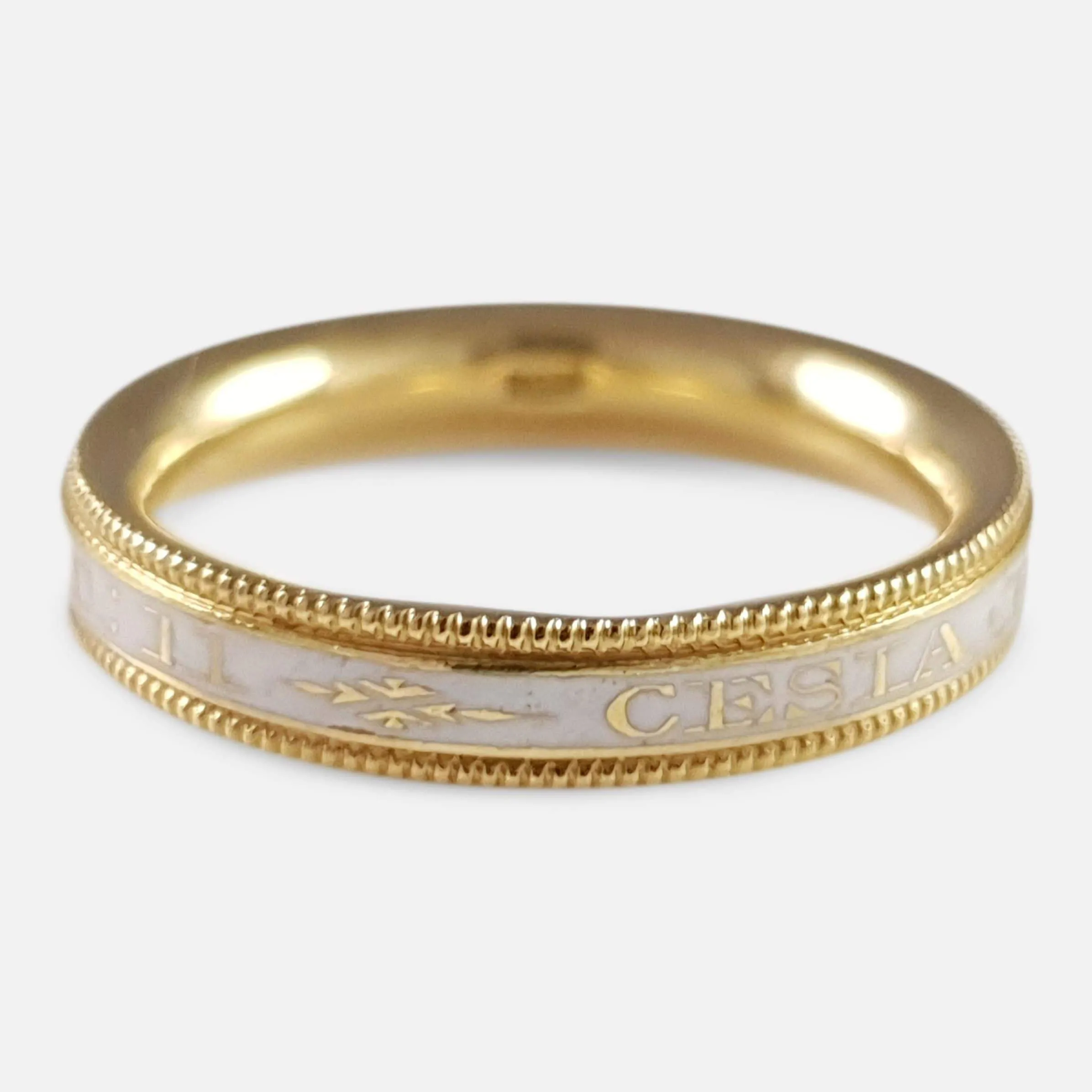 George III 18ct Gold and Enamel Mourning Ring, c1781