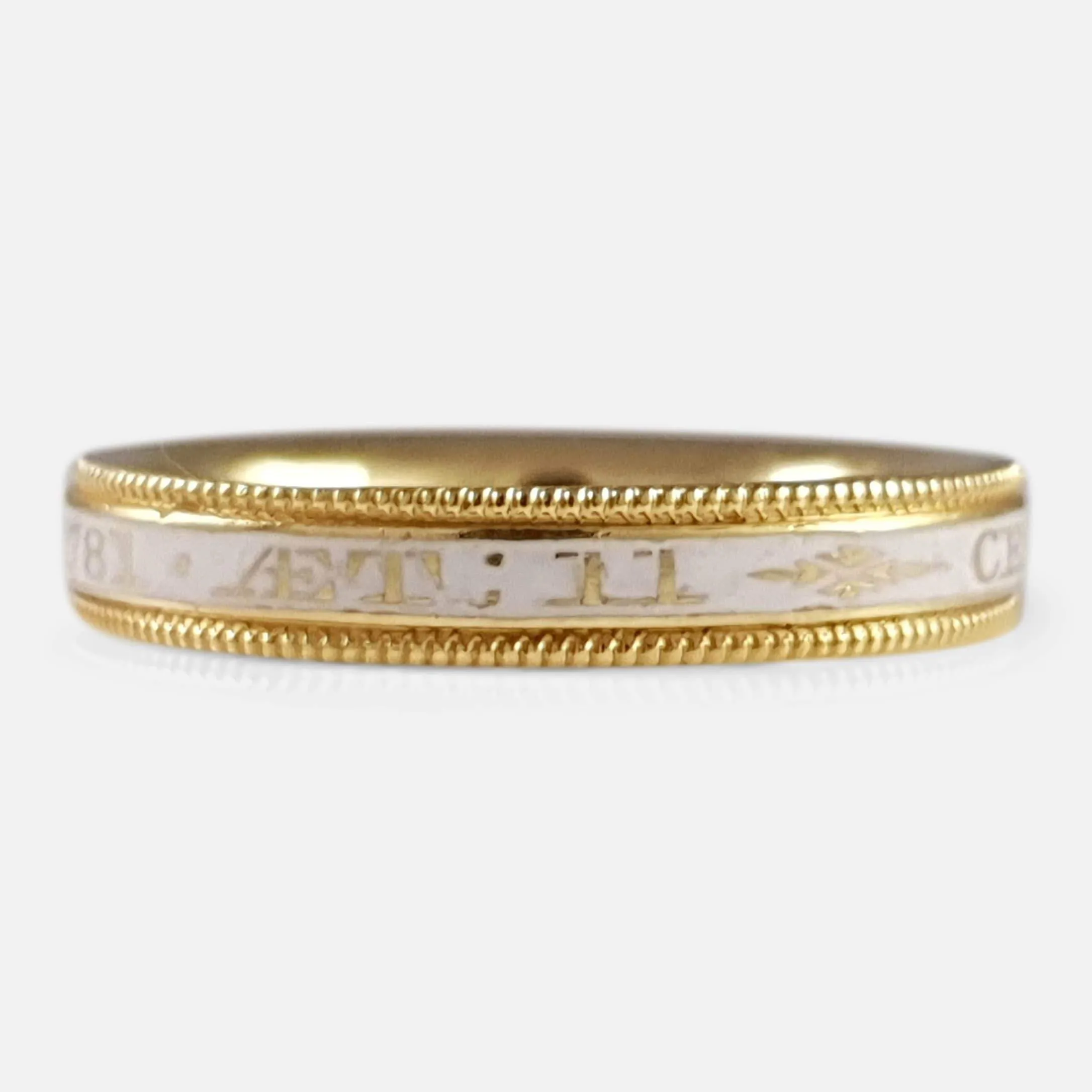 George III 18ct Gold and Enamel Mourning Ring, c1781