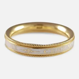 George III 18ct Gold and Enamel Mourning Ring, c1781