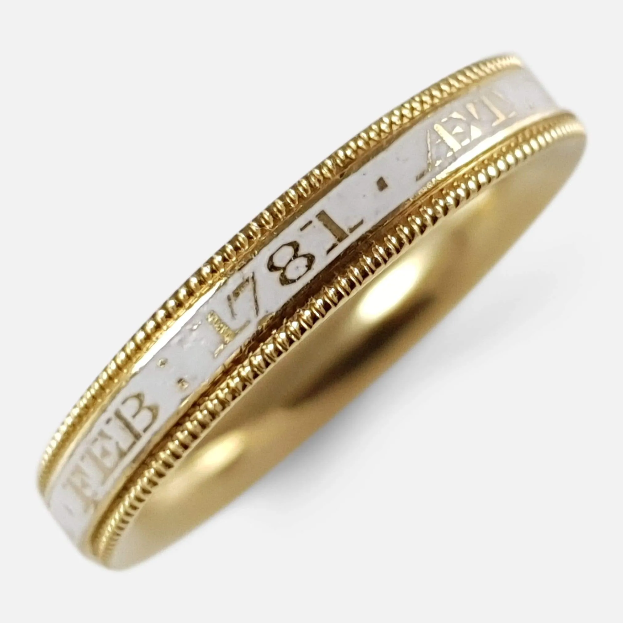 George III 18ct Gold and Enamel Mourning Ring, c1781