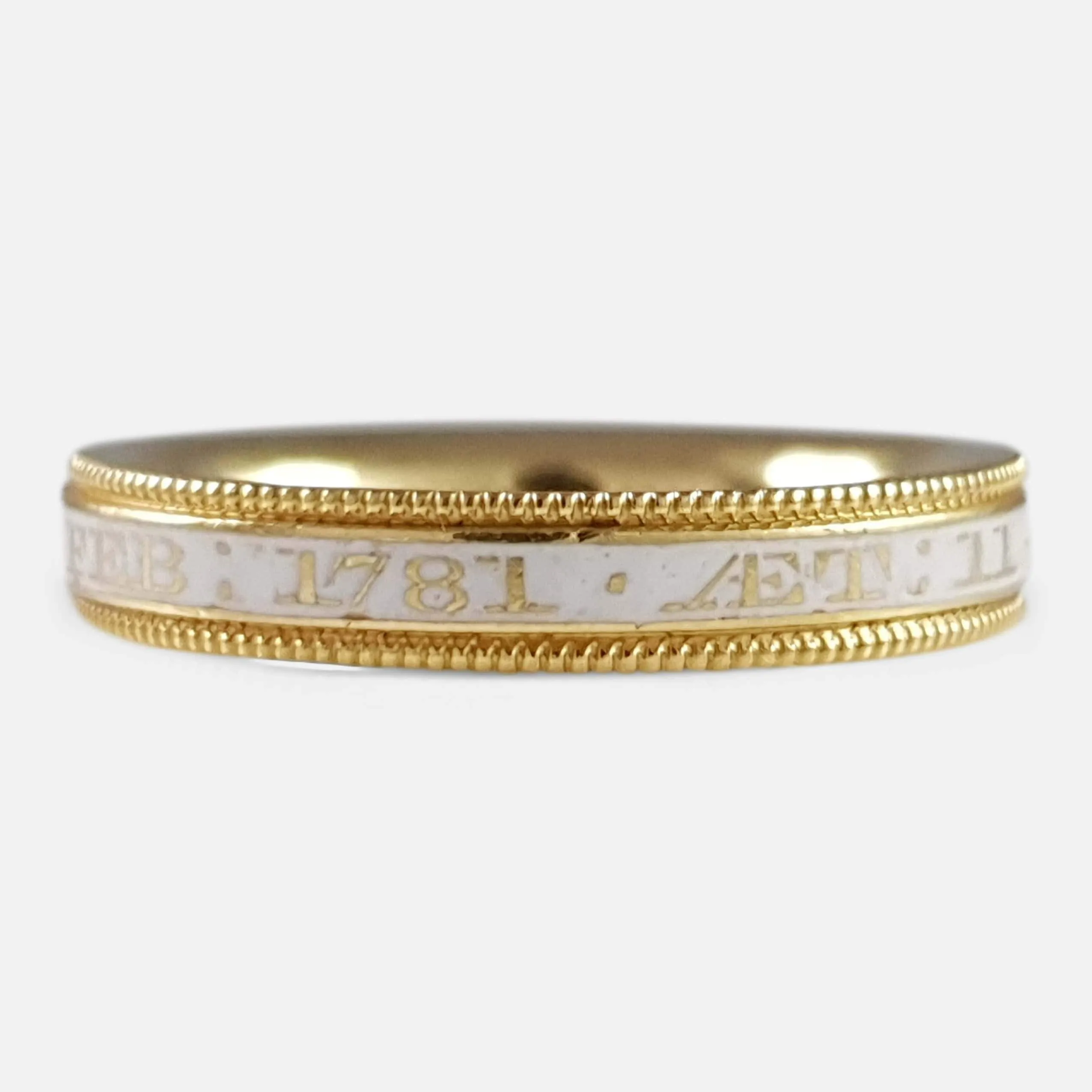 George III 18ct Gold and Enamel Mourning Ring, c1781