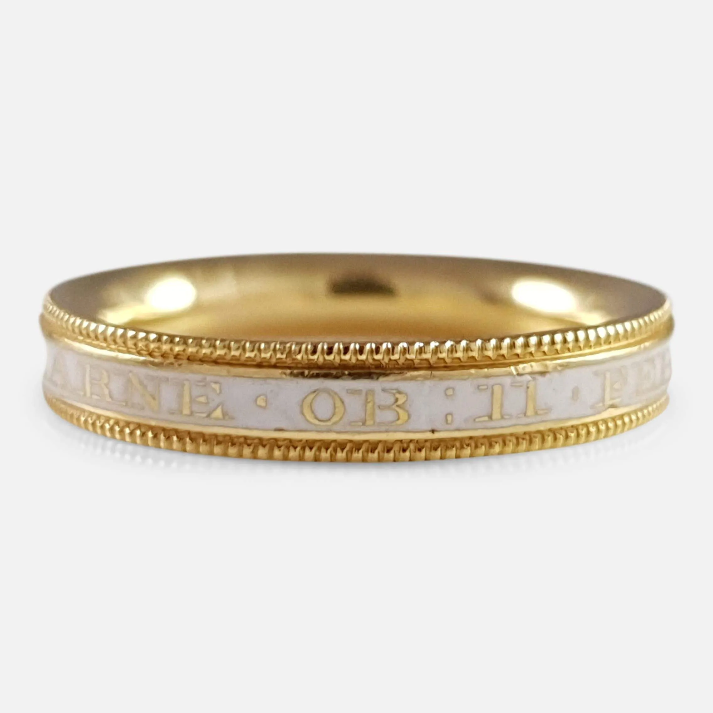 George III 18ct Gold and Enamel Mourning Ring, c1781