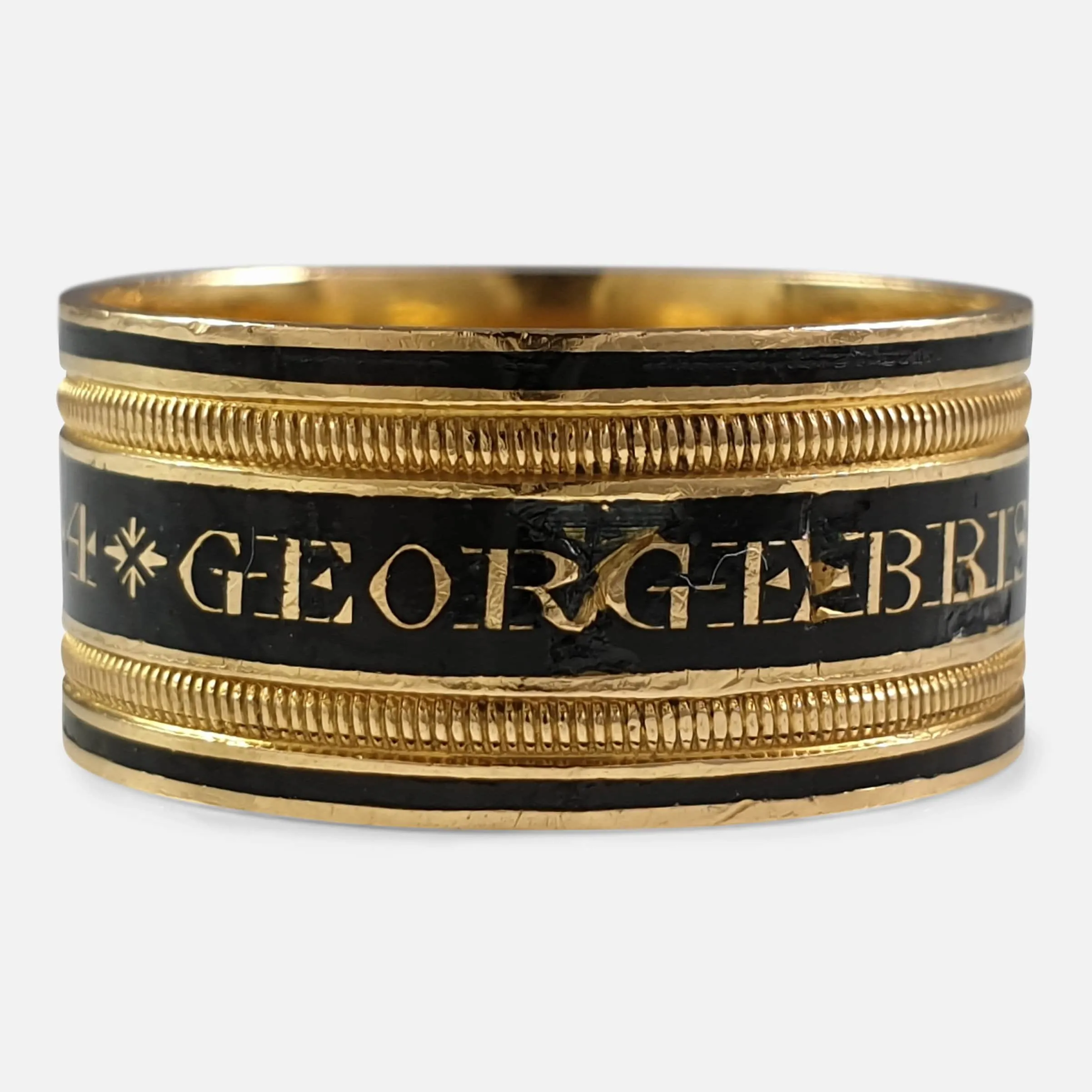George III 22ct Gold and Enamel Mourning Ring