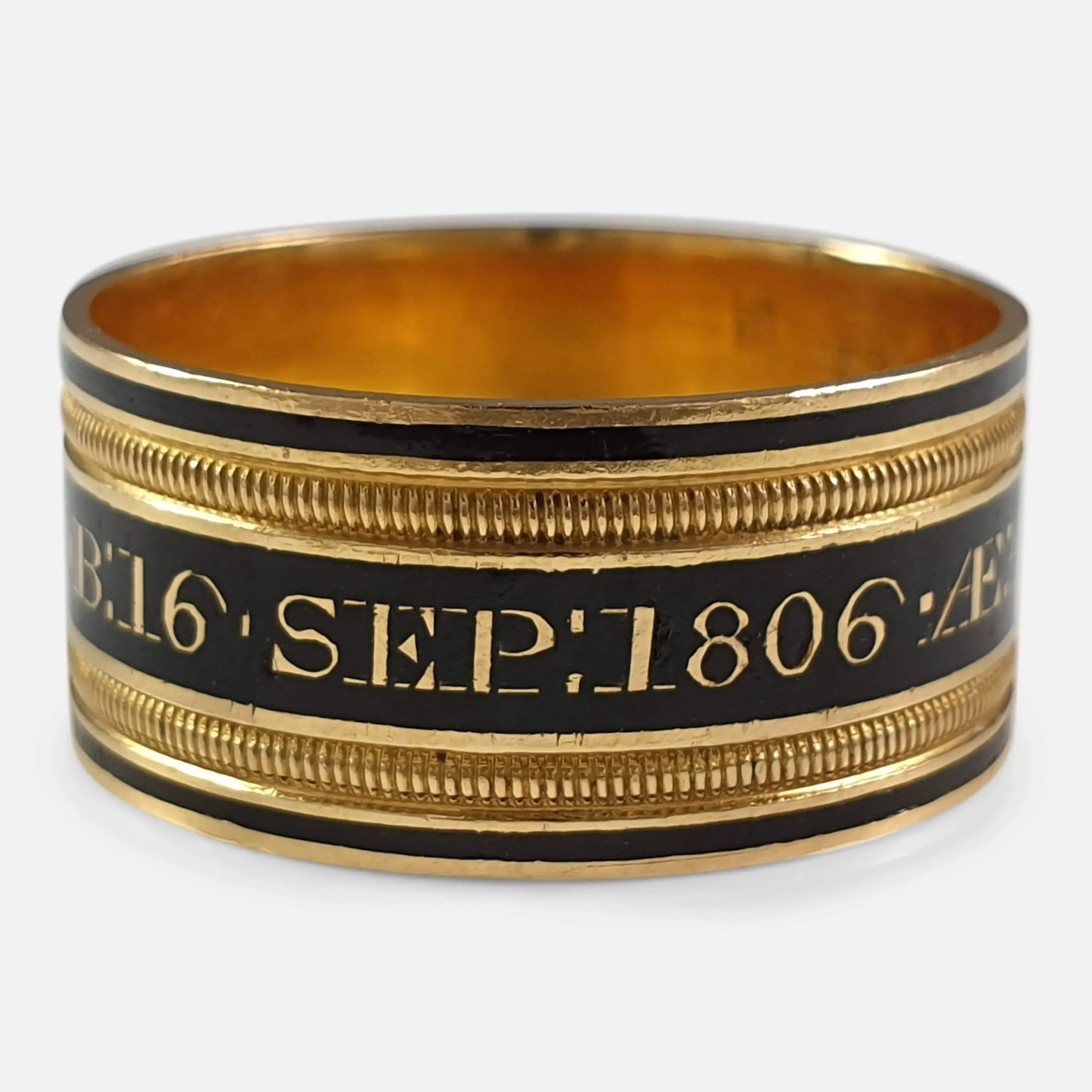 George III 22ct Gold and Enamel Mourning Ring
